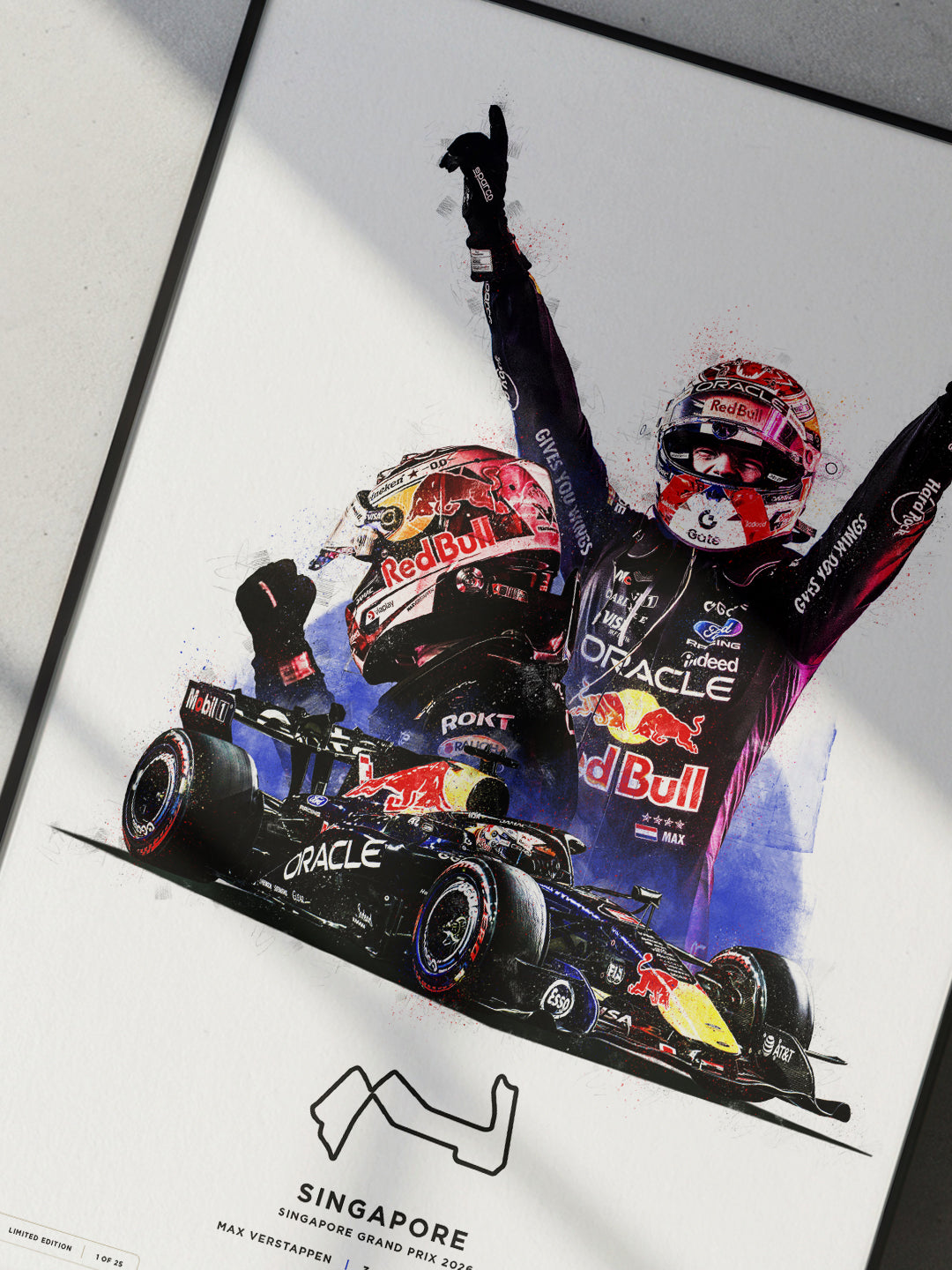 Limited Edition Max Verstappen Singapore GP 2026 Formula 1 Print