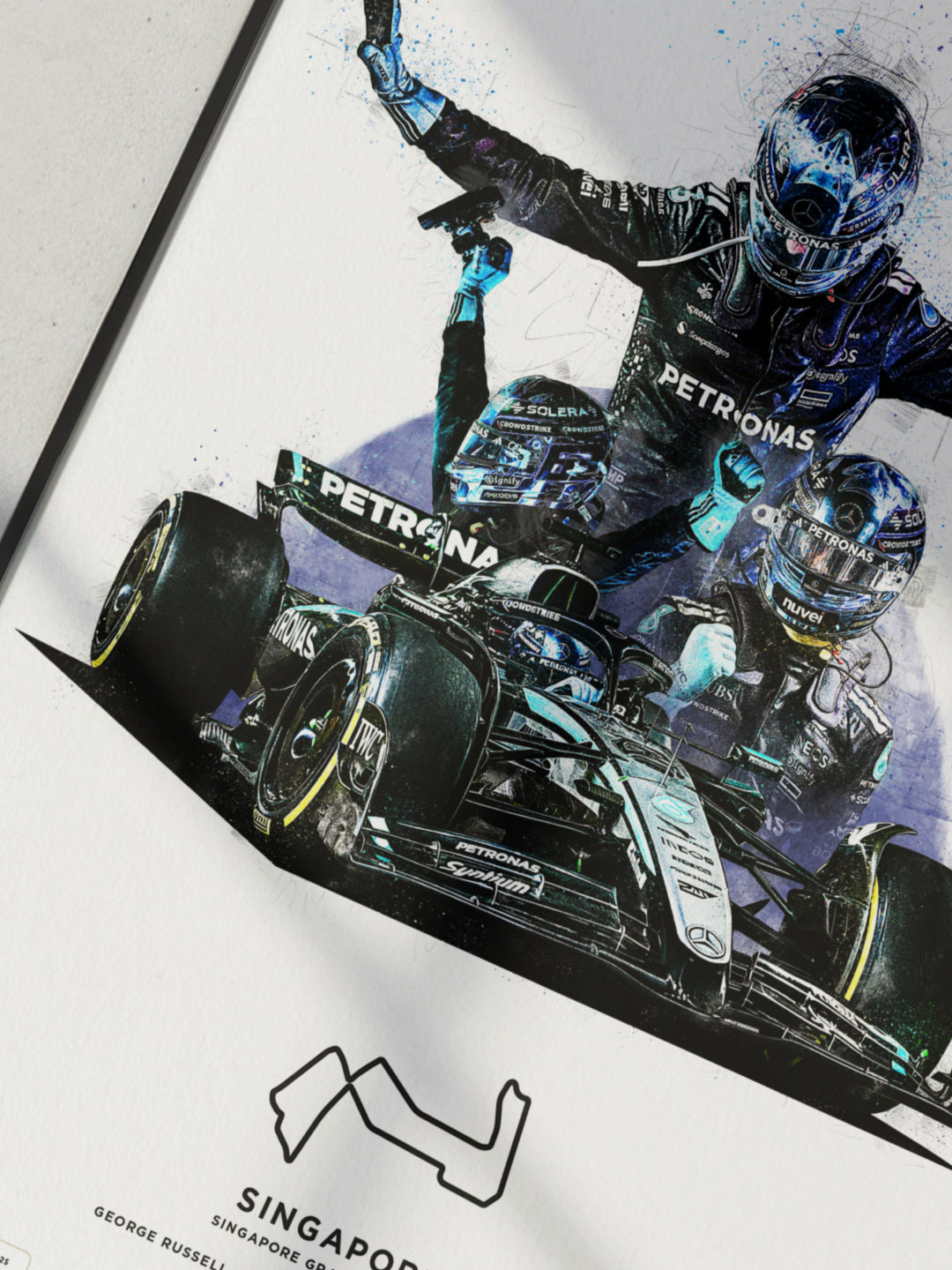 Limited Edition George Russell, Singapore GP 2025 Formula 1 Print
