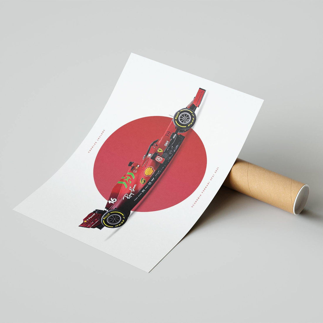 Charles Leclerc's Scuderia Ferrari SF21 2021 Formula 1 Car Print