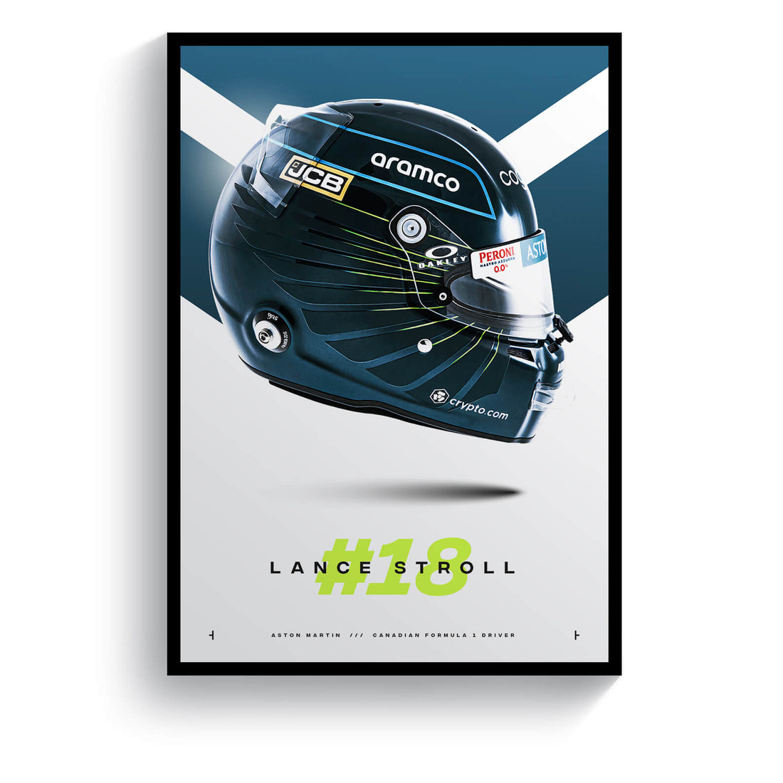 Lance Stroll print in black frame
