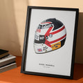 Nigel Mansell, 1992 Formula 1 Helmet Print