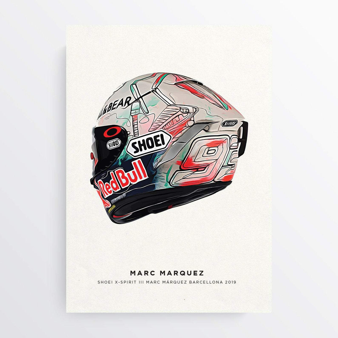 Marc Marquez Barcelona 2019 MotoGP Helmet Print