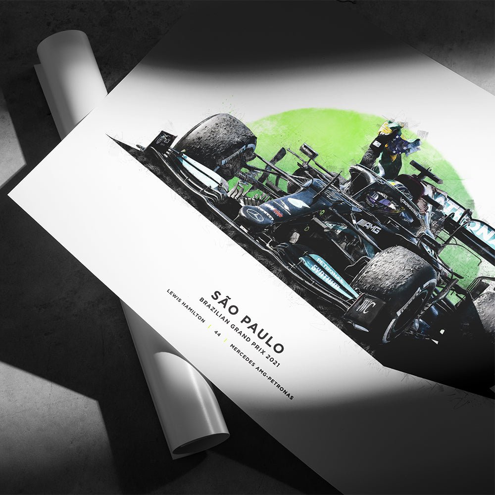 Lewis Hamilton Brazilian Grand Prix Print, Formula 1 2021